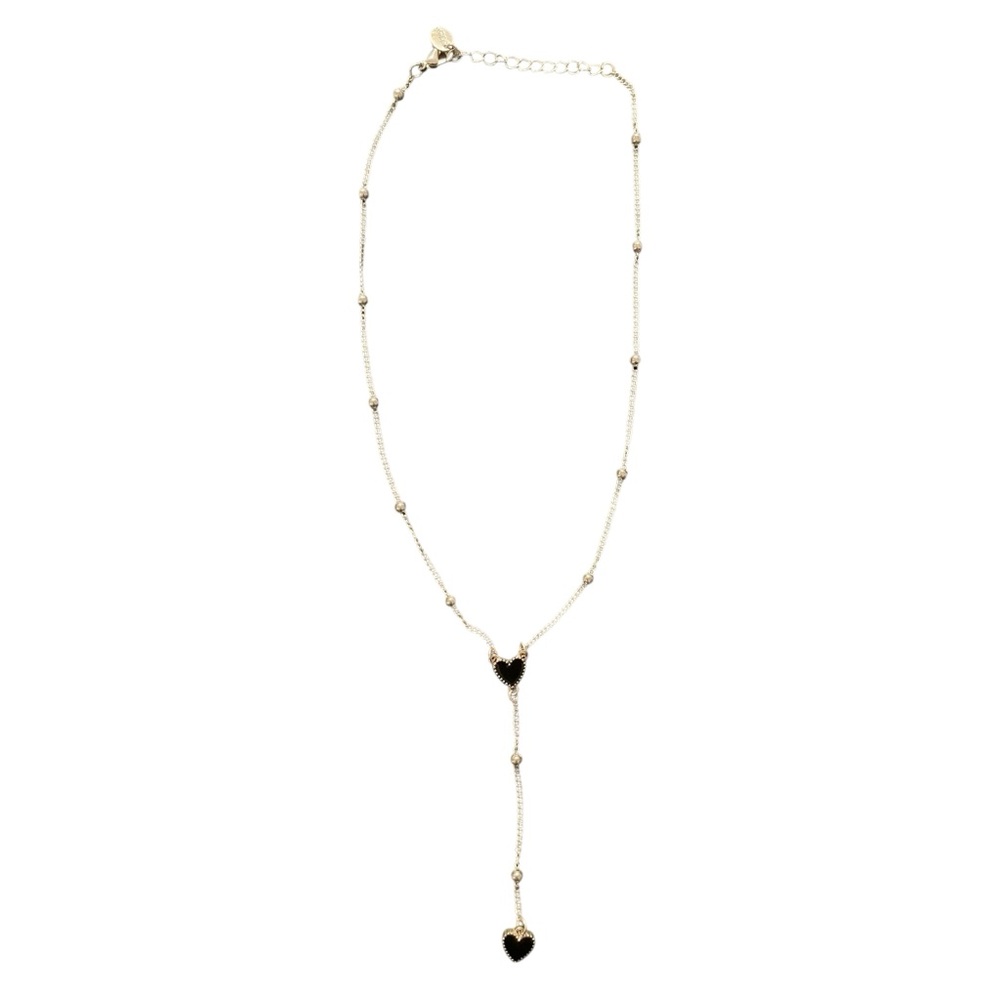 SOLD Elegant Black Heart Pendant Necklace - Picture 2 of 2